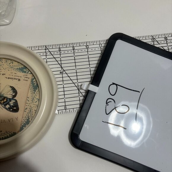 Vintage Butterfly Art Prints Wall Hangings White Wood Frame Hexagon Circle 7"-8" - Picture 10 of 11